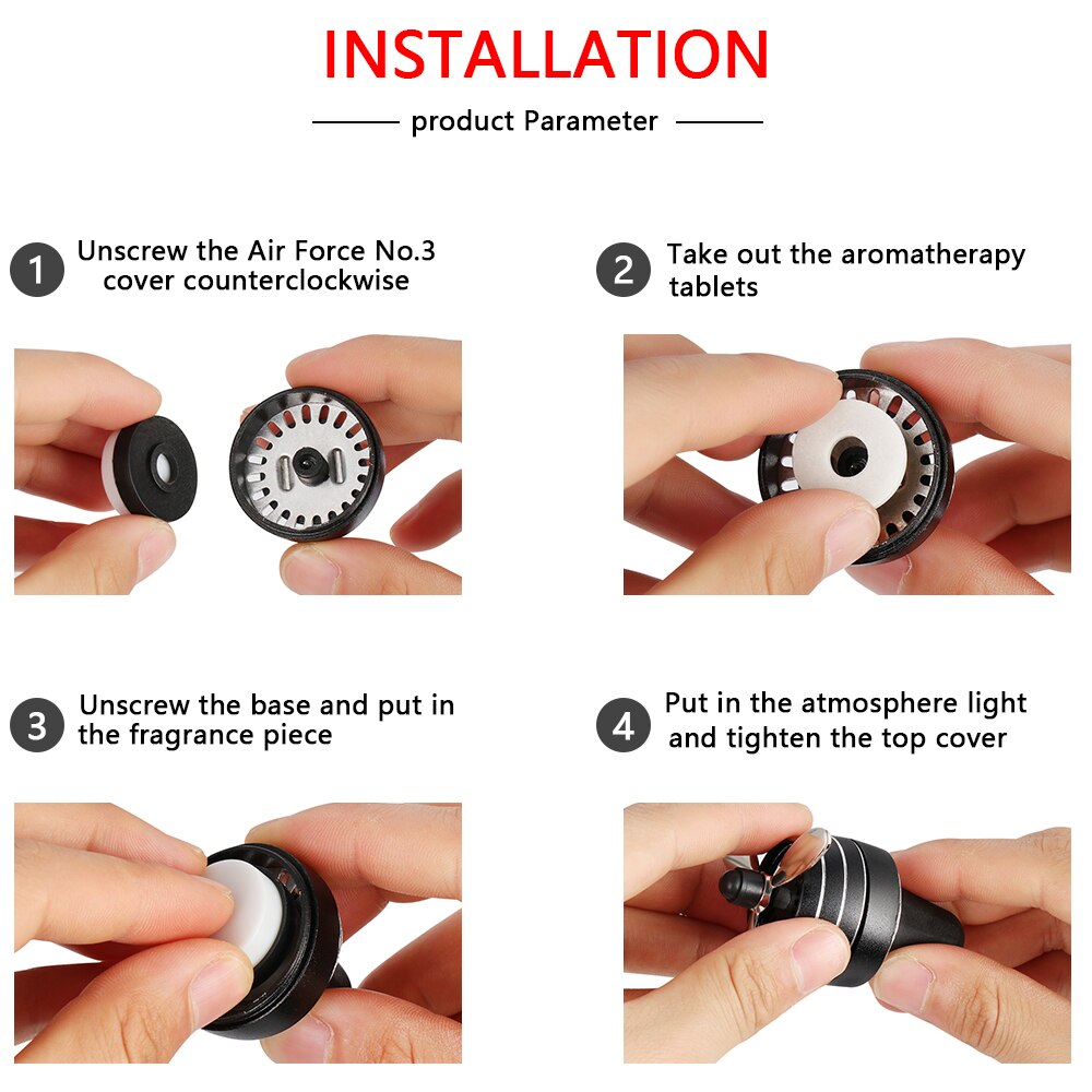 Lumière LED désodorisant pour voiture, hélice de l'armée de l'air, Clip de ventilation en forme de parfum, décoration de véhicule, ventilateur aromathérapie, accessoires d'intérieur pour voiture