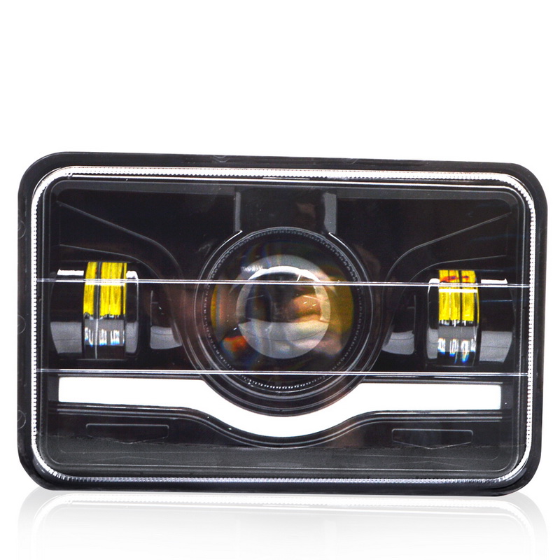Safego 45W 5 "7" carré phare LED feu de croisement DRL clignotant avec anneau Halo yeux d'ange pour camion tout-terrain Wrangler YJ XJ