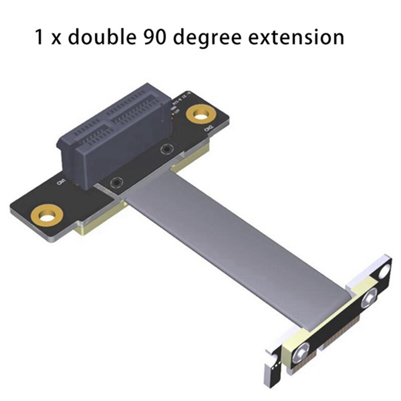 PCIE X1 Riser Cable Dual 90 Degree Right Angle PCIe 3.0 X1 to X1 Extension Cable 8Gbps PCI Express 1X Riser Card