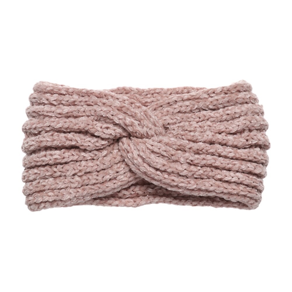 Gebreide Hoofdband Zachte Elastische Brede Haarband Candy Kleur Dikke Warme Vrouwen Meisjes Winter Haarband Yoga Sport Haaraccessoires: pink