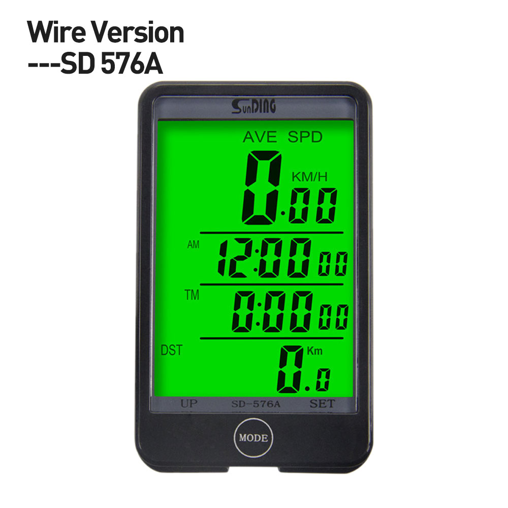 Bicycle Speedometer Digital Bike Computer Smart Back Light Multifunction Waterproof Big Display Sports Wireless: SD-576A Wire