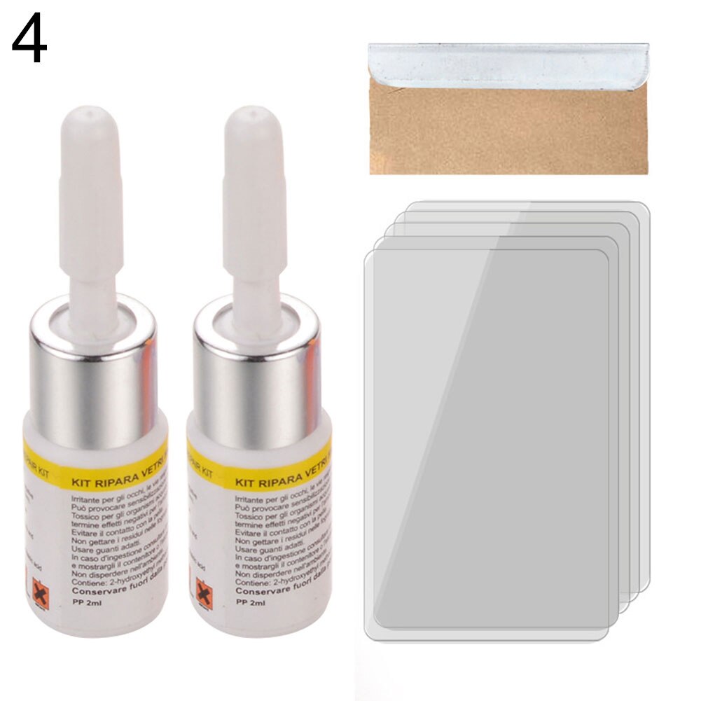 Automotive Glass Repair Fluids Car Windshield Crack Chip Repair Tool DIY Fix Kit: 2Pc White kit