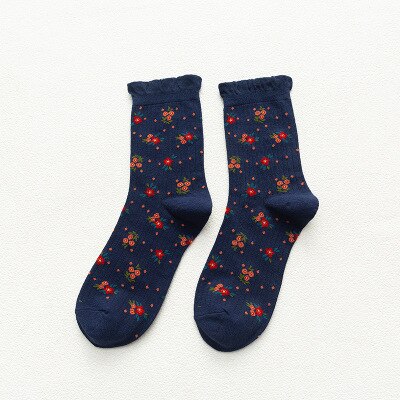 En Najaar Mode Vrouwen Sokken Korea Stijl Bloem Patroon Sokken Ins Stijl Korte Sokken: 4