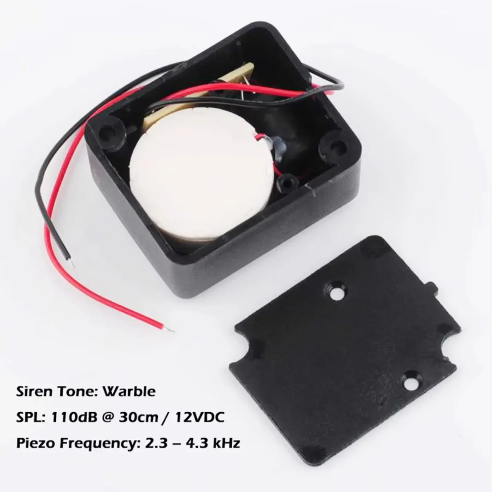12V DC Zwart Mini Piezo Alarmsirene 110dB Verzekering Kluizen Anti-Diefstal Alarm Hoge Decibel Zoemer voor Auto + 9V Batterij Gesp