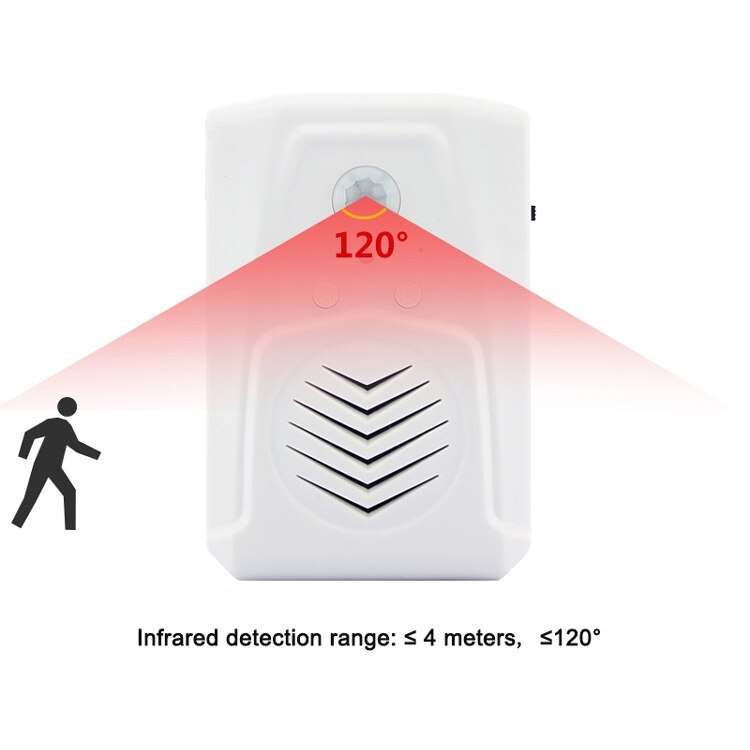 Timbre de dos vías, grabador de voz con timbre de inducción de bienvenida (blanco)