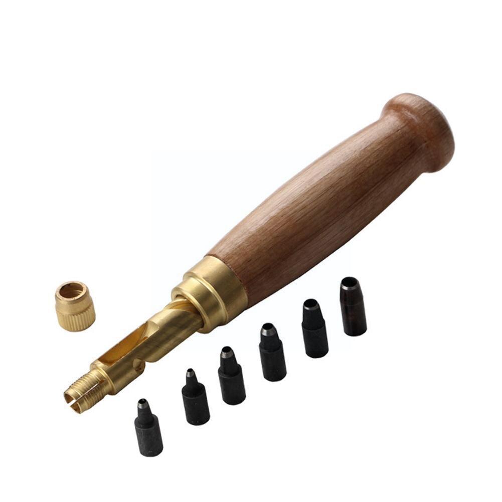 Leder Locher Schraube Abnehmbare Buch Bohrer Auto Leder 1,5-4mm 6 schlagen Spitze Gürtel Mit Automatische Schraube größe Werkzeug C0M4