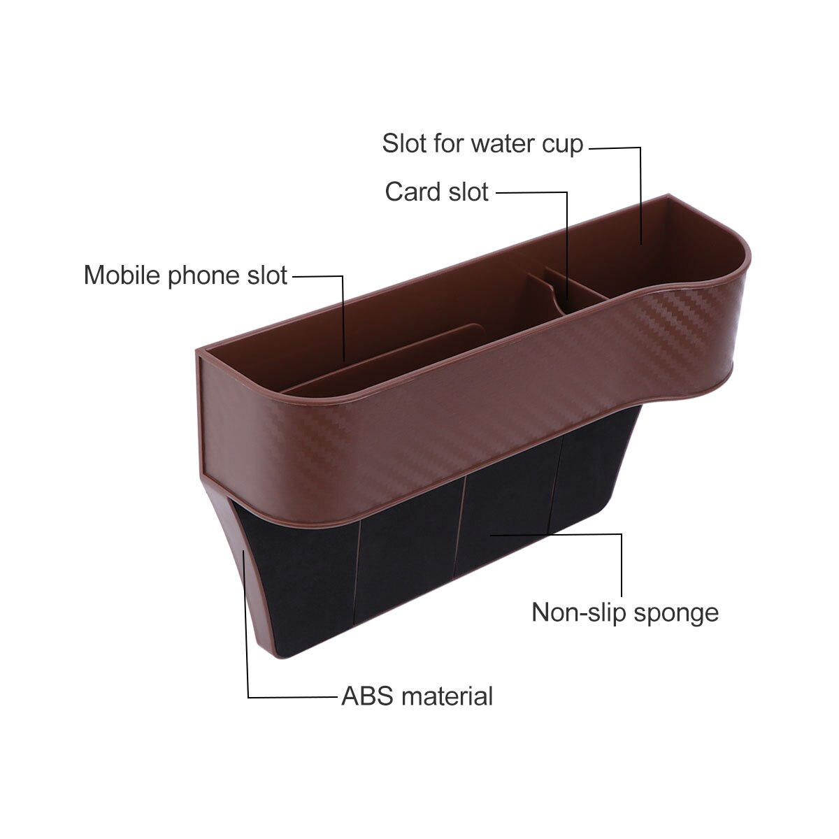 2pcs Durable Plastic Simple Practical Storage Car Seat Box for Man Woman