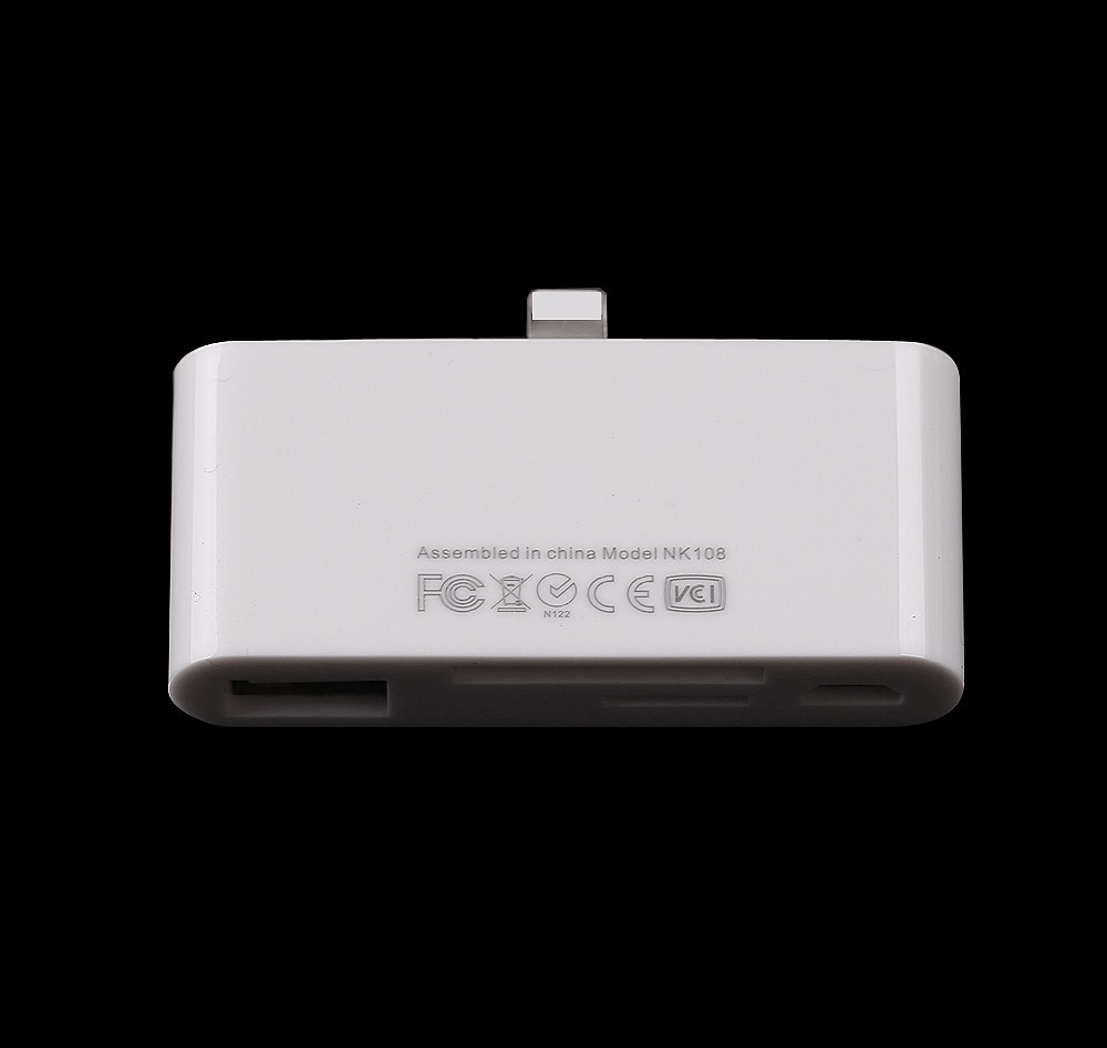 4 i 1 otg kortlæser ios telefon sd tf hukommelseskortskriver usb 2.0 kamera tilslutningskit adapter til iphone x xs max  xr 6 7 8 ipad