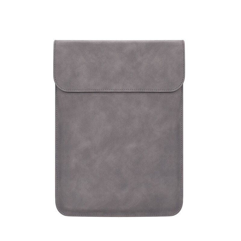 Weiche PU Leder Tasche Laptop Sleeve Für Macbook Air Pro 11 12 13,3 14 15 zoll Notebook Tablet Fall Abdeckung für Xiaomi Asus Frauen Männer: deep grey / 14-15 inch