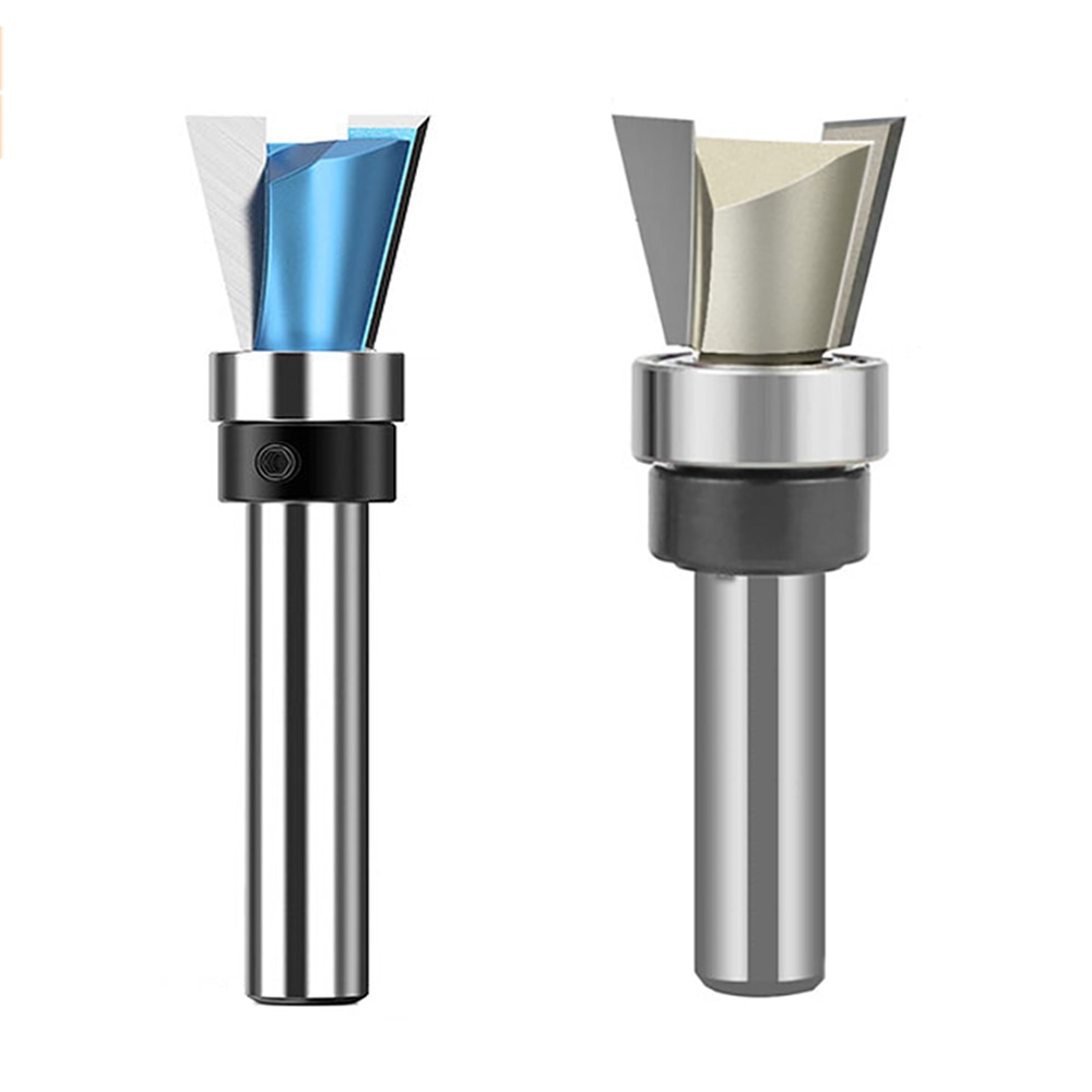 TIDEWAY Tungsten Carbide Steel Dovetail Router Bits Bearing Dovetail Groove Tenon Woodworking Milling Cutter 1/4 Inch Shank