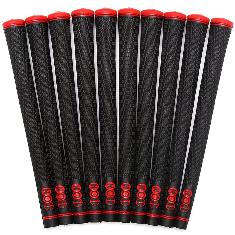 13pcs/set NO. 1 Golf Grips Red Rubber/TPE Club Grips: Black