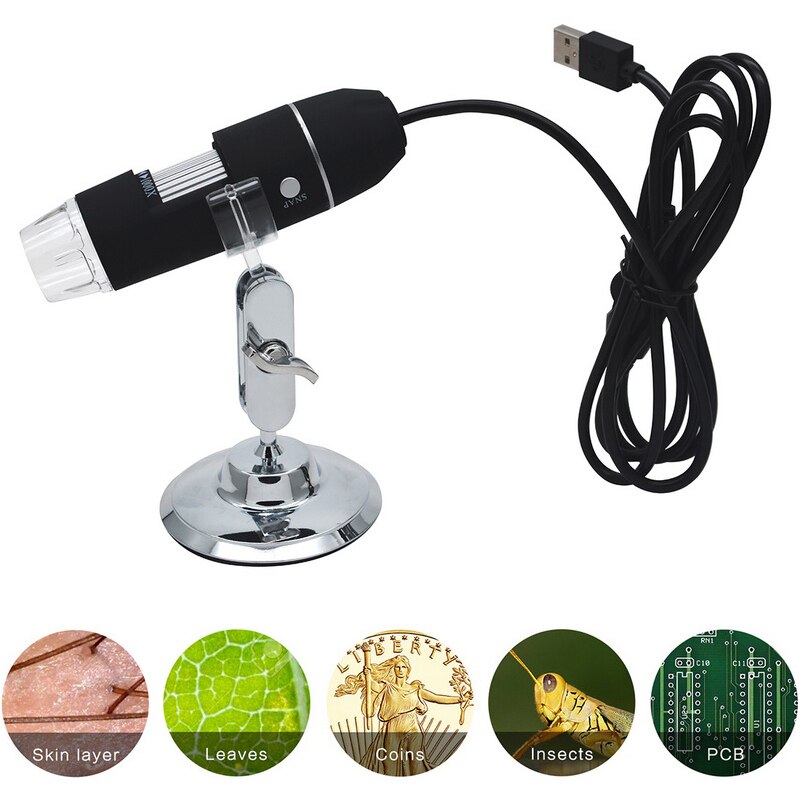 1Pcs Smart Usb Microscoop Pixels 1000X Verstelbare 8 Led Digitale Usb Microscoop Vergrootglas Elektronische Stereo Usb Endoscoop Camera