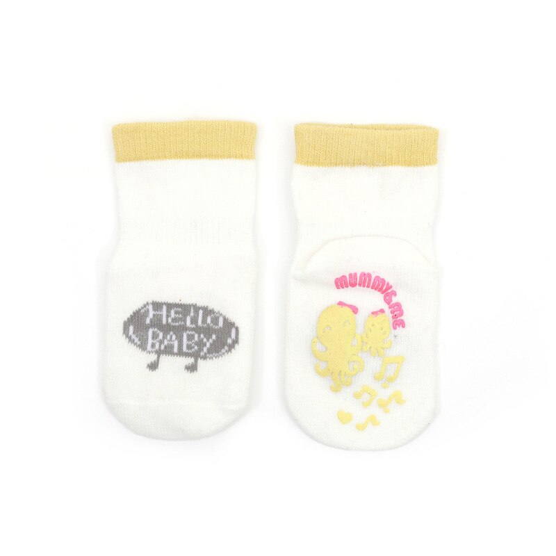 Frühling und Herbst freundlicher Socken Karikatur Abgabe Nicht-Unterhose Baby Mädchen Boden Socken Kleinkind Socken Komfortable Jungen Socken: Weiß / M 1-3T