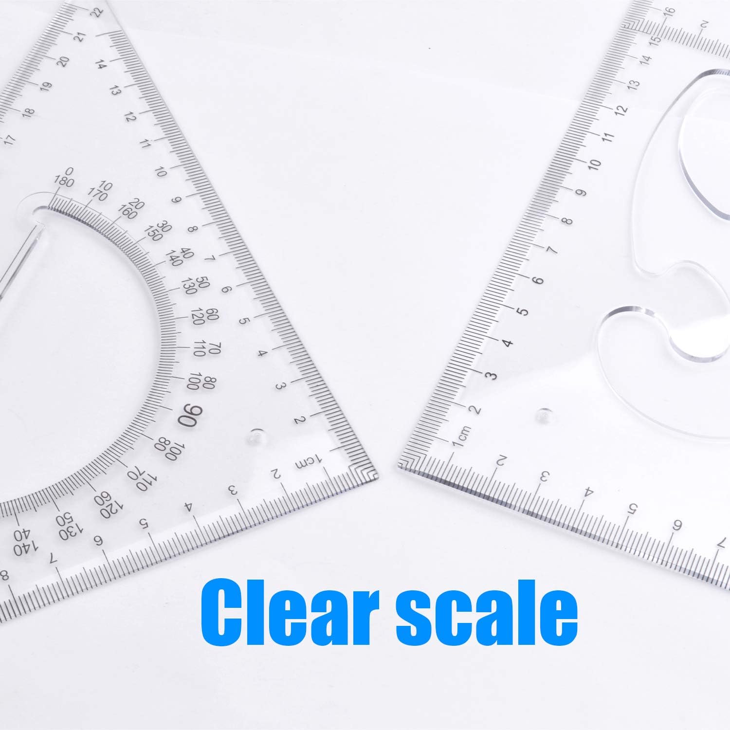 Large Triangle Ruler Square Set 30/60 And 45/90 Degrees Set of 2 Tools for School Office Supplies