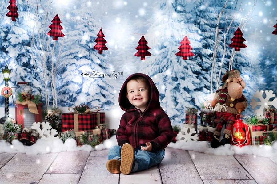 MOCSICKA noël hiver neige photographie décors flocon de neige pin décor photographique Studio Photo arrière-plans accessoires