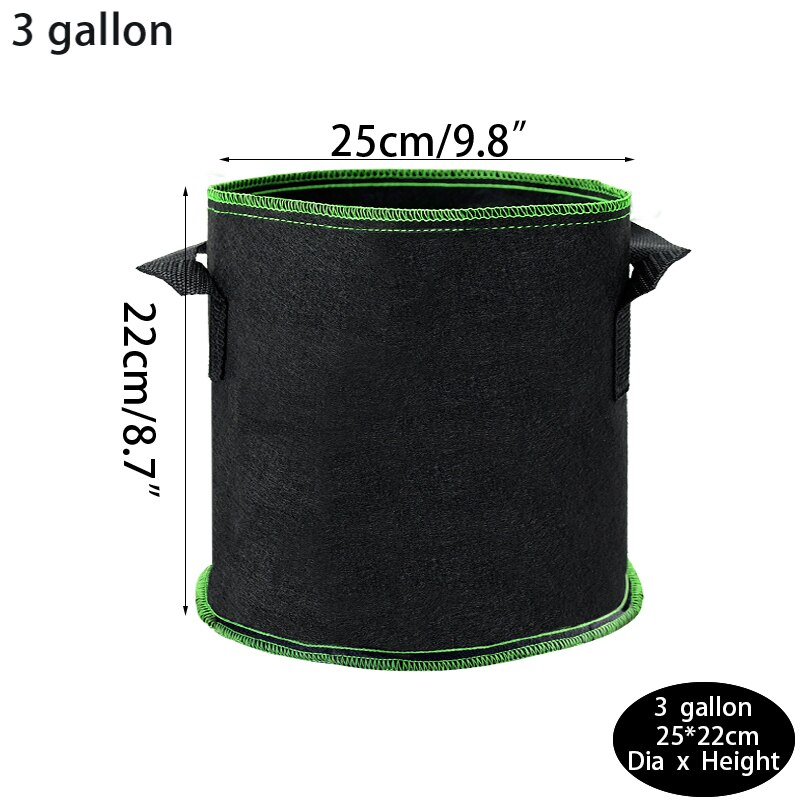 2/3/5/7/10 Gallon Grow Bags Fabric Grow Container Bag Pot Vegetable Strawberry Tomato Growing Planter Garden Flower Planting Pot: B02-3gallon