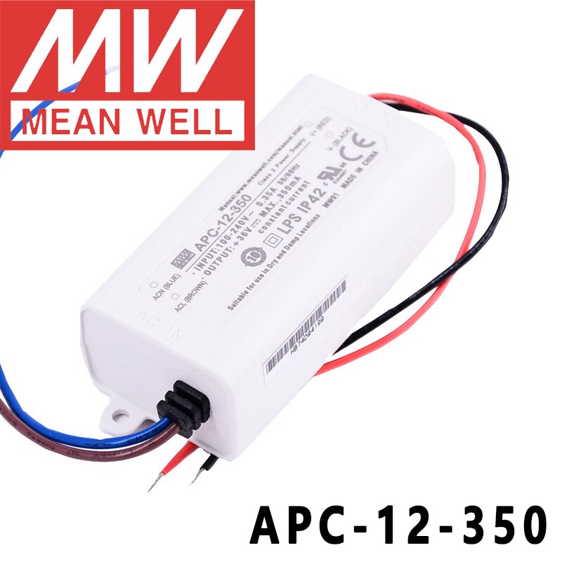 Original Mean Well APC-12-350 meanwell 350mA Constant current 12W Single Output LED Switching Power Supply