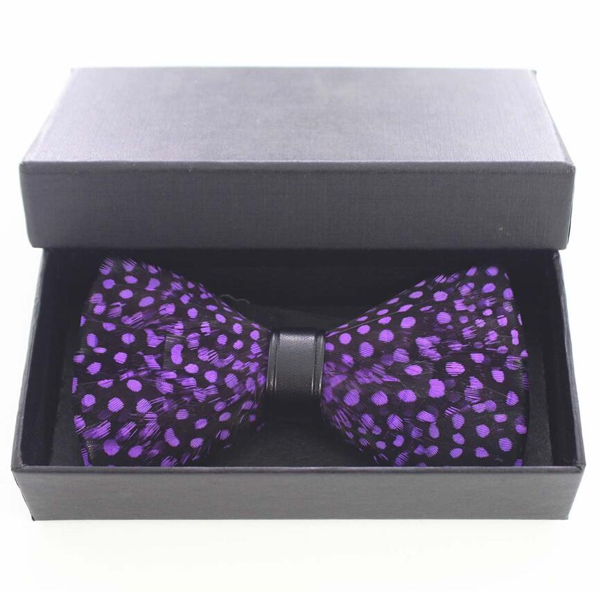 Ricnais – nœud papillon en cuir et plume pour homme, fait à la main, avec boîte , accessoires pour fête de mariage: 14