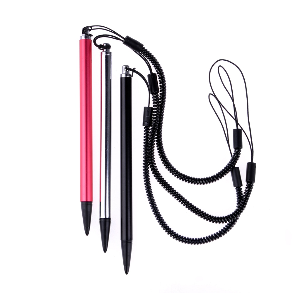 Metal Resistive Touch Screen Stylus Pen with Spring Rope For POS PDA Navigator