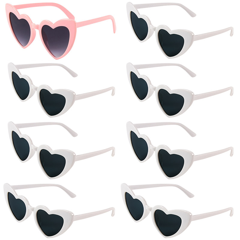 6/8 Stück Bachelorette Junggesellinnenabschied Weiß Rosa Sonnenbrille Herz Brille Braut zu sein Brautjungfer Hochzeit Brautparty Dekore: Fluoreszenz Gelb
