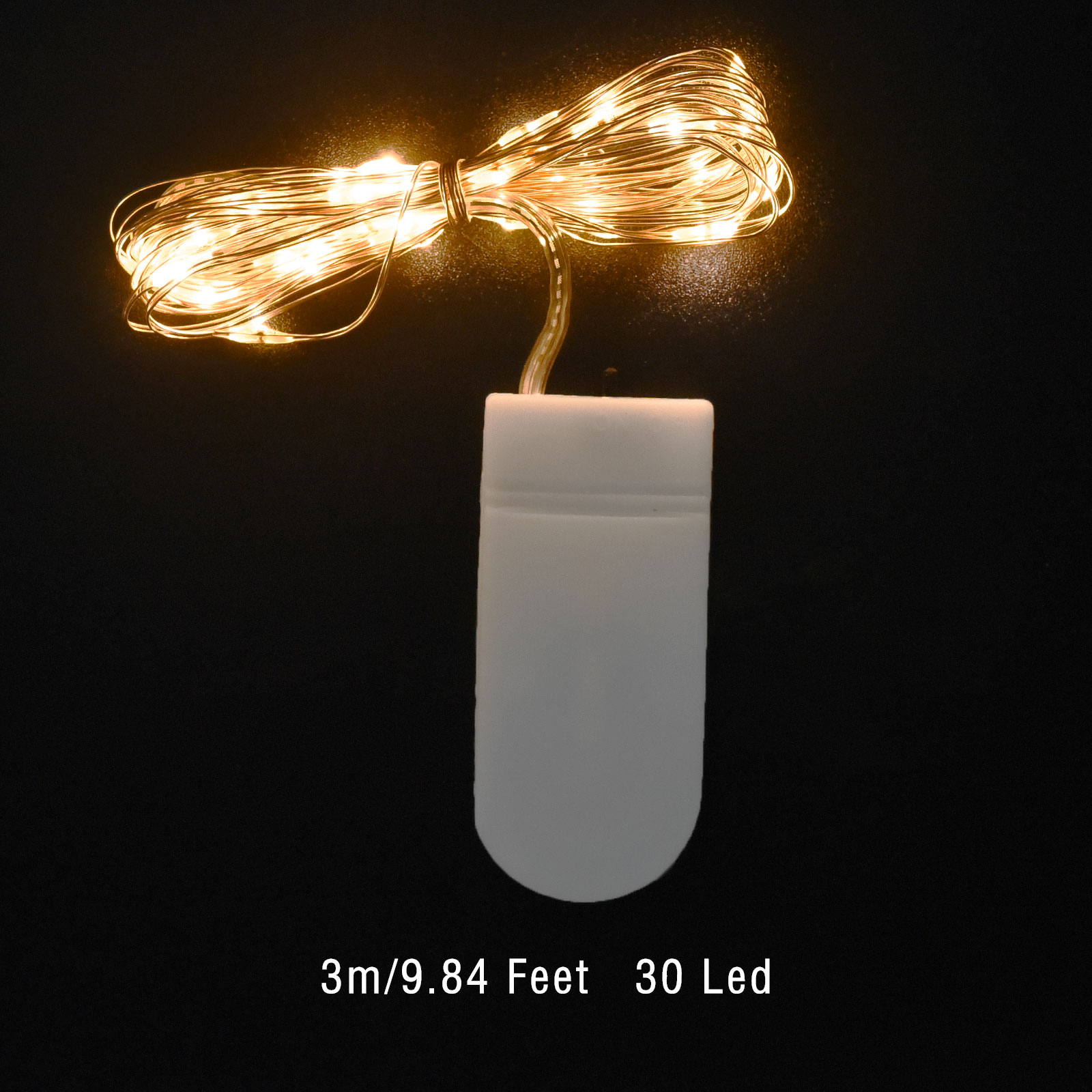 Guirlande lumineuse LED en fil de cuivre, 1/2/3M, étanche, batterie, pour bricolage, résine époxy, outils de moule, décoration de fête de noël et de mariage: Marron