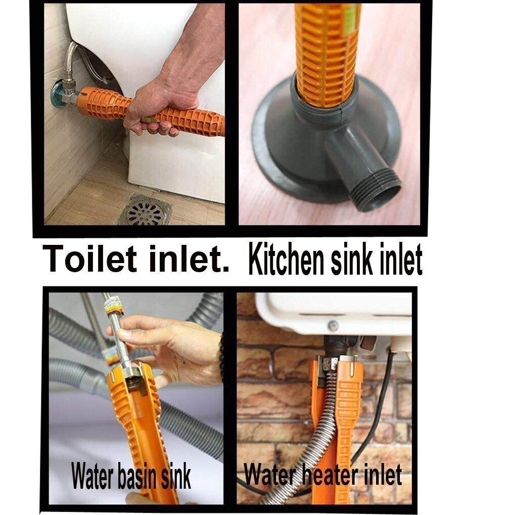 68# Multifunctional Faucet and Sink Installer Wrench Anti-Slip Handle Tool Universal Plumbing Spanner Hand Plumbers Repair Tool