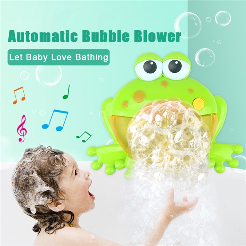 Bubbles Machine Toys For Children Kids Soap Bubble Blower Frog Shower Bubble Maker Bath Toys Outdoor Rana Burbujas 19Apr26