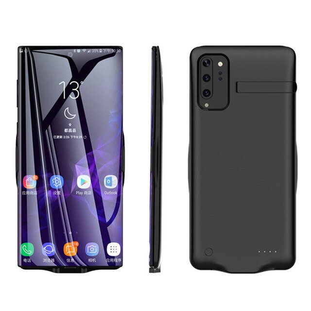 External Power Bank Charging Cover For Note 10 Portable Smart Battery Case For Samsung Galaxy Note 10 Plus Battery Charger Case: Black for 10 Plus