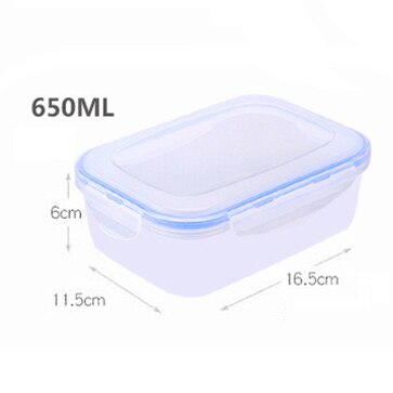 Kitchen Plastic Microwave Bento box Outdoor Picnic Food Storage Container Eco Friendly lunch box for kids school Dinnerware Set: 650ml