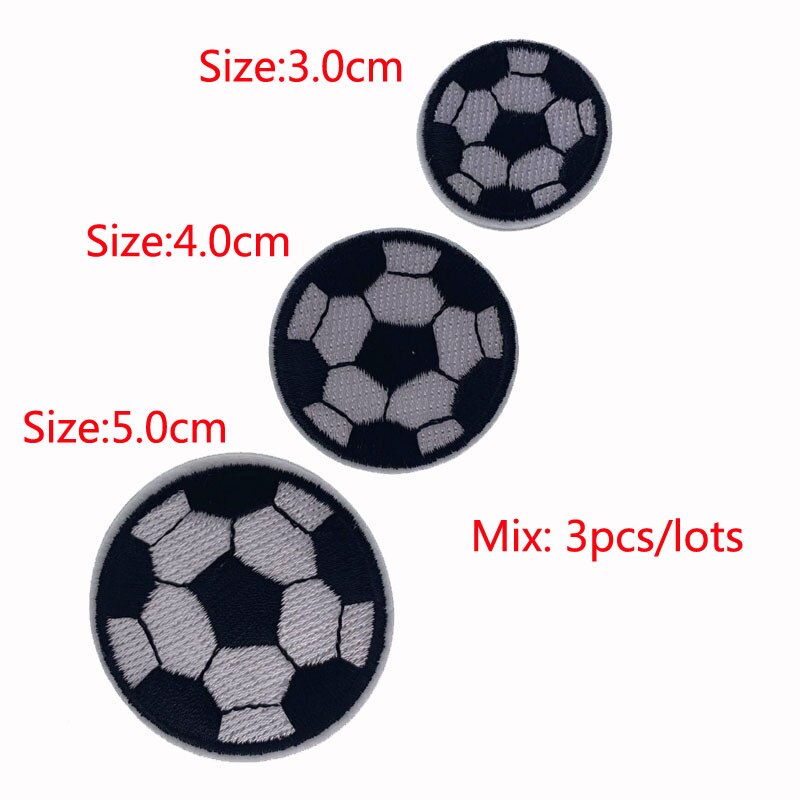 3/4/5cm fodbold mønster broderi patches hotfix motiv applikationer stryge patches badge klistermærker til tøj tilbehør: Blandet