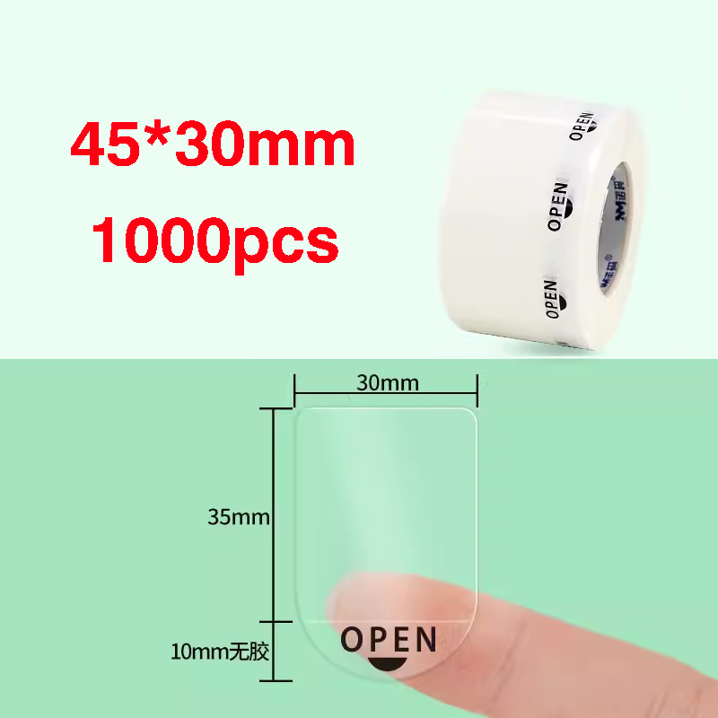 1000 stücke transparente selbst klebende Versiegelung aufkleber Geschäfts verpackungs etiketten verpackungs siegel öffnen Pfeile, sterben leicht abzureißen sind: Schwarz