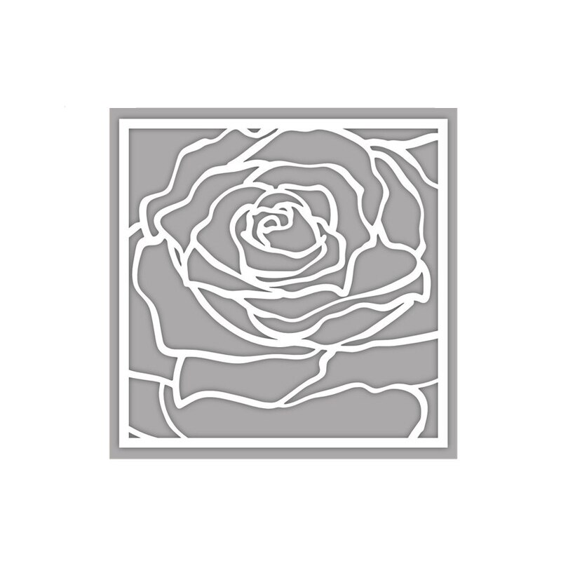 Plastic Stencil Diamond Shape Rose Bloem Stippen Muur Vorm Scrapbook Kaart Maken Diy Ambachten Stencil 12: 4