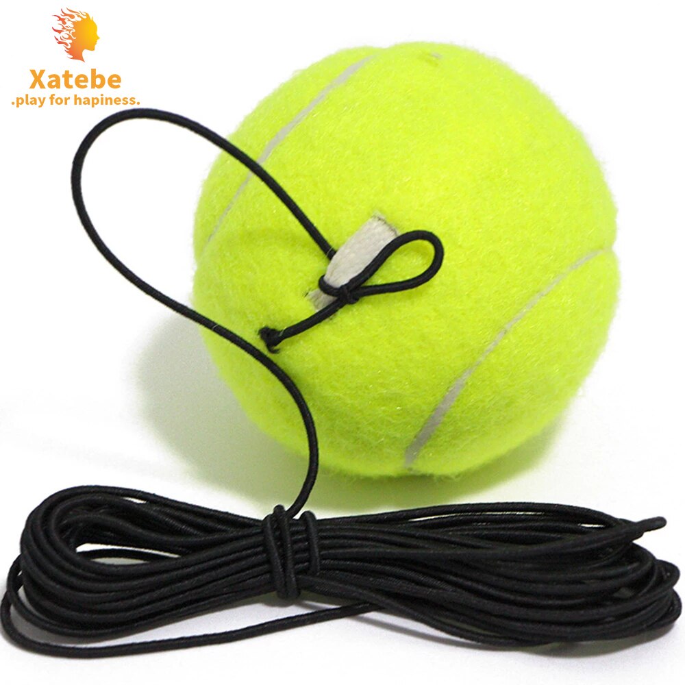 Pelota de tenis deportiva con cuerda de tenis, banda de goma individual, suministros de entrenamiento de tenis de línea, equipo de tenis: Default Title
