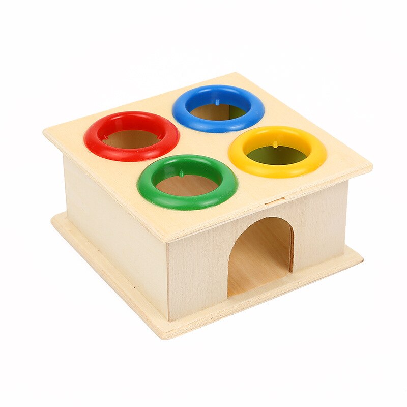 Colorful Hammering Wooden Ball+Wooden Hammer Box Children Early Learning Knock Educational Toy Safety Toys