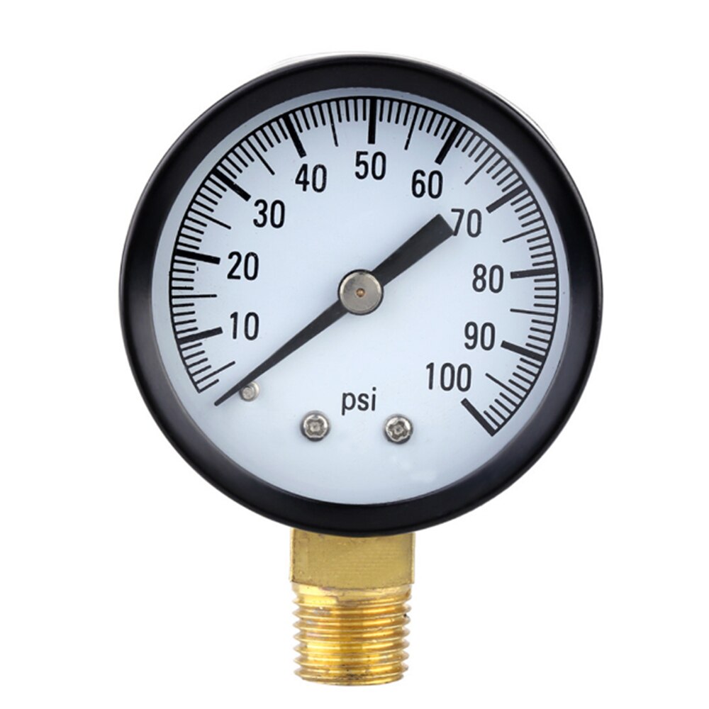 Water Pressure Gauge Barometers 0-100PSI 1/4'' Well Pump Pool Spa Filter Water Pressure Gauge Brass Socket Connection
