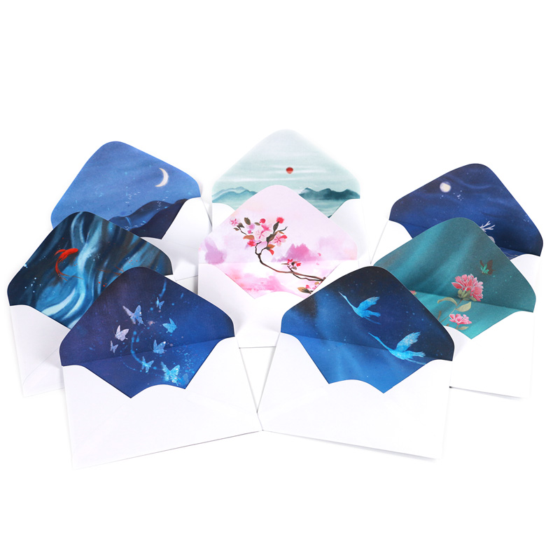 Chinese Retro Classical Hand-painted Collection Paper Envelope Enveloppe Wedding Envelopes For Invitations Decorative Envelope