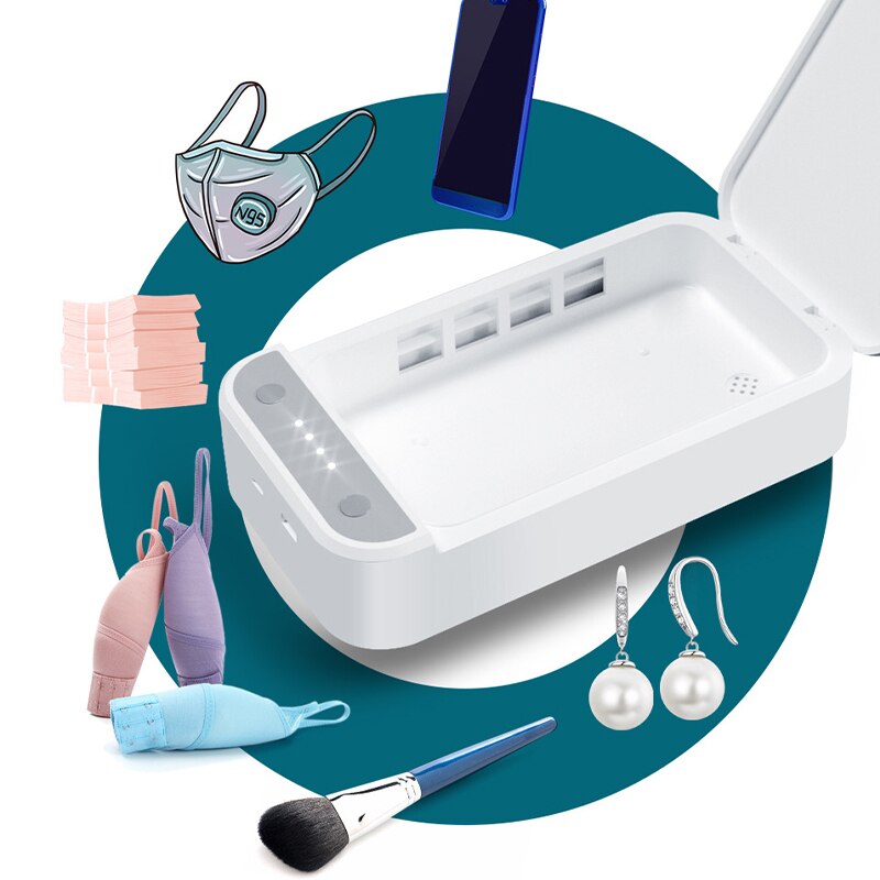 Tragbare UV Sterilisator Box Telefon UV Sanitizer UV Birne Desinfektion Reinigung Gerät mit Keimtötende licht für Uhr Telefon Maske
