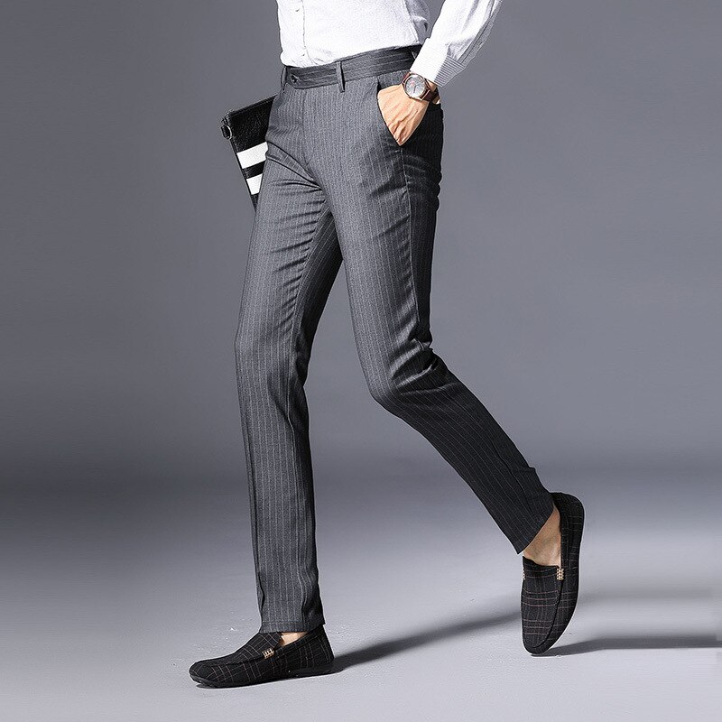 MRMT 2022 Brand Spring Middle-aged Men's Casual Trousers Straight Tube Pants for Male Striped Trousers