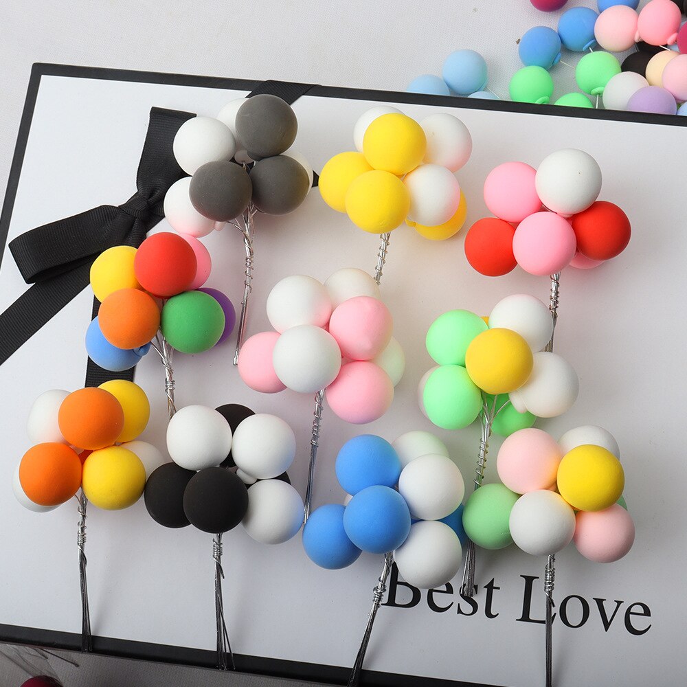 8 stk/bunke blandede fargeballonger leirkaketopperballer kakedekor bryllup bursdagsfest babyshower-gave dessertdekorasjoner