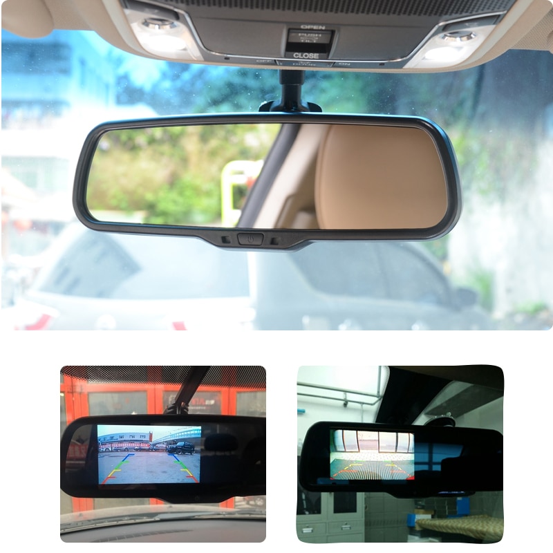 4.3 Inch TFT LCD Screen Car Rear View Mirror Monitor with Special Original Bracket 2 Video Input for Parking Assitance System