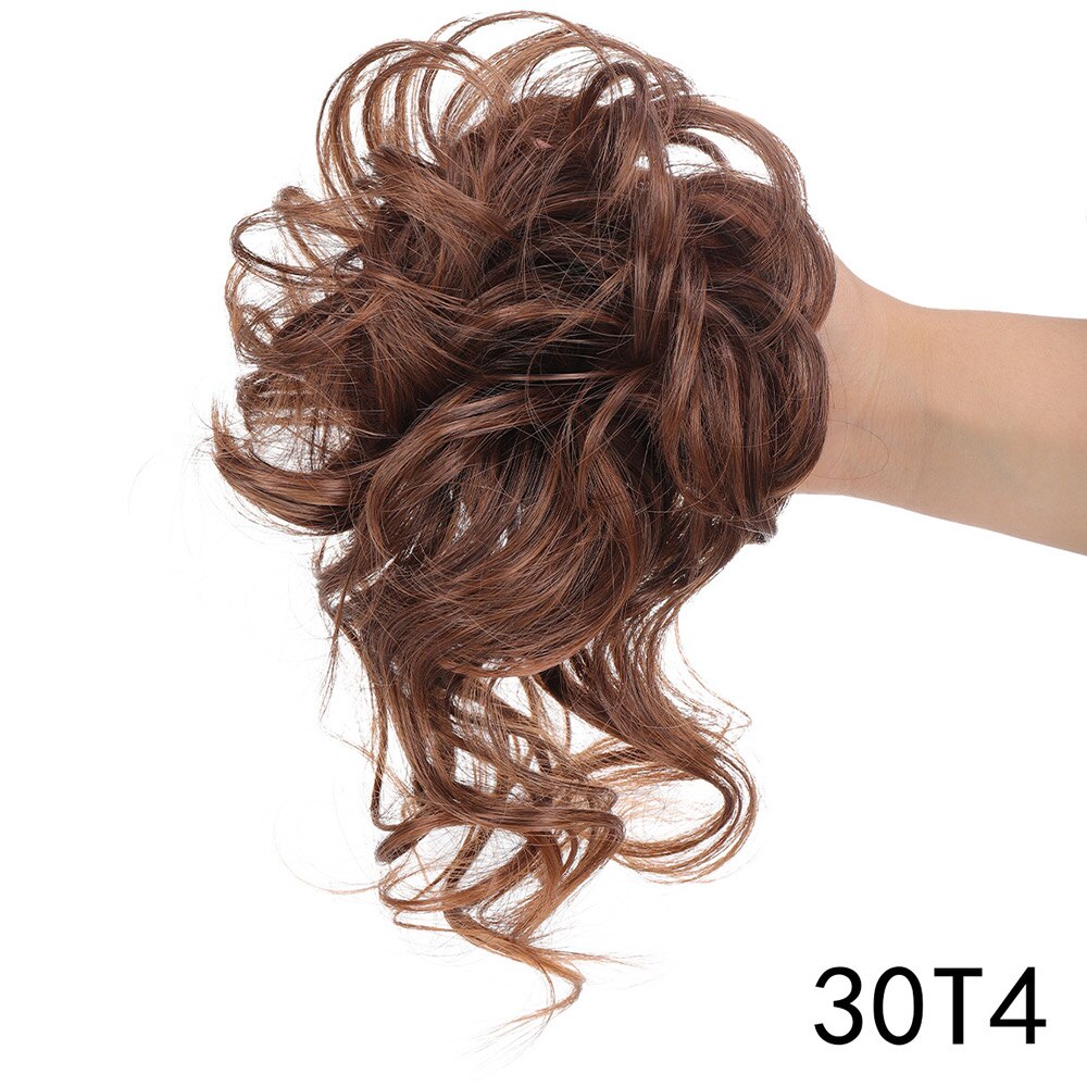 LiHui moño sintético, banda con rizos desordenados, pinza elástica para el pelo, pieza de peluca, pinza para el pelo para mujer, negro y marrón: P2 / 613