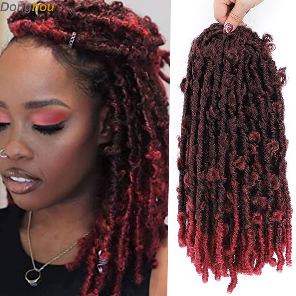 Crochet Butterfly Locs Bob Soft crochet hair Pre Looped butterfly locs crochet Braids Hair 14 Inch Bob Distressed Locs Braids