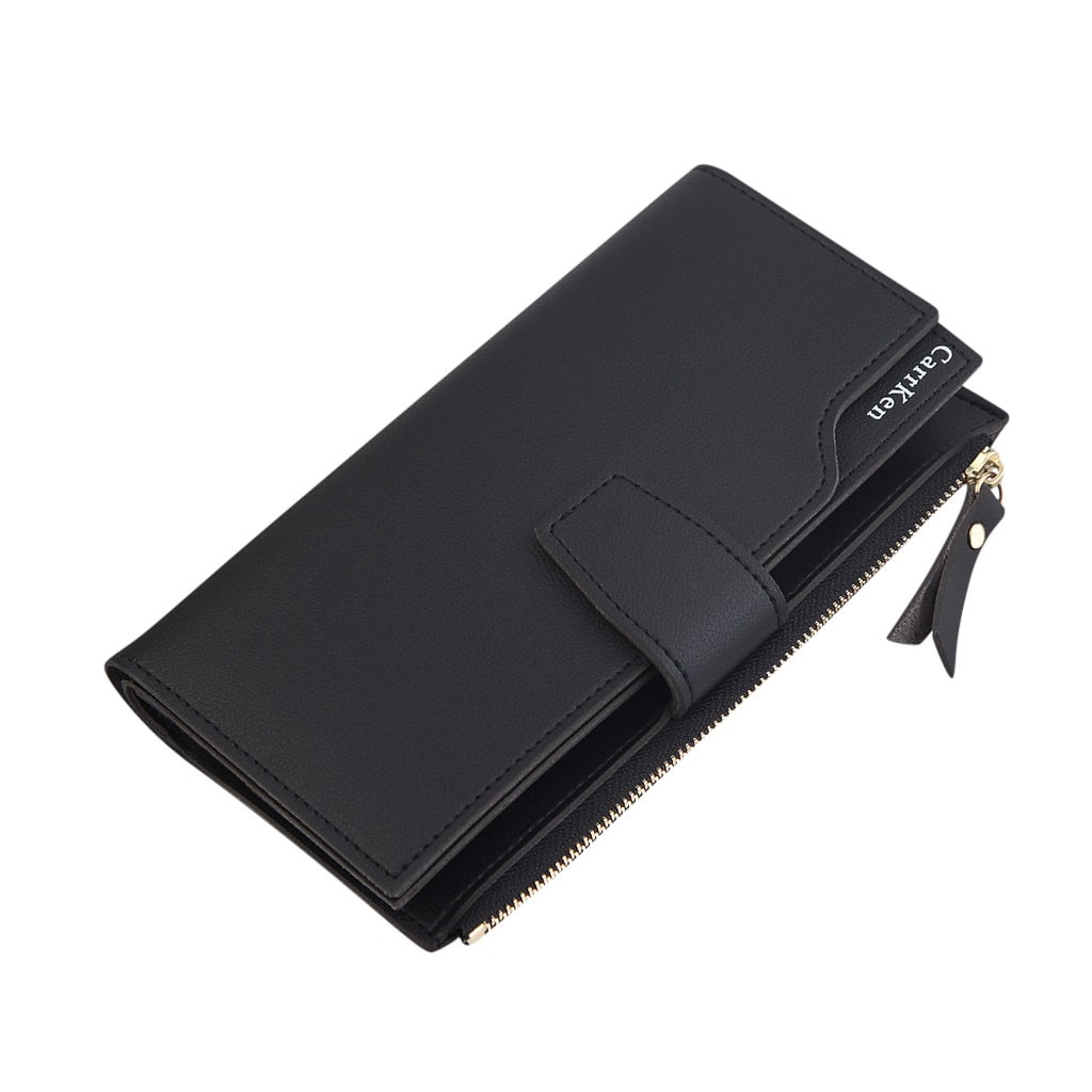 # H15 Kwastje Vrouwen Lange Portemonnee Vele Afdelingen Vrouwelijke Portefeuilles Clutch Dame Portemonnee Rits Telefoon Zak Kaarthouder Dames Carteras: Black 