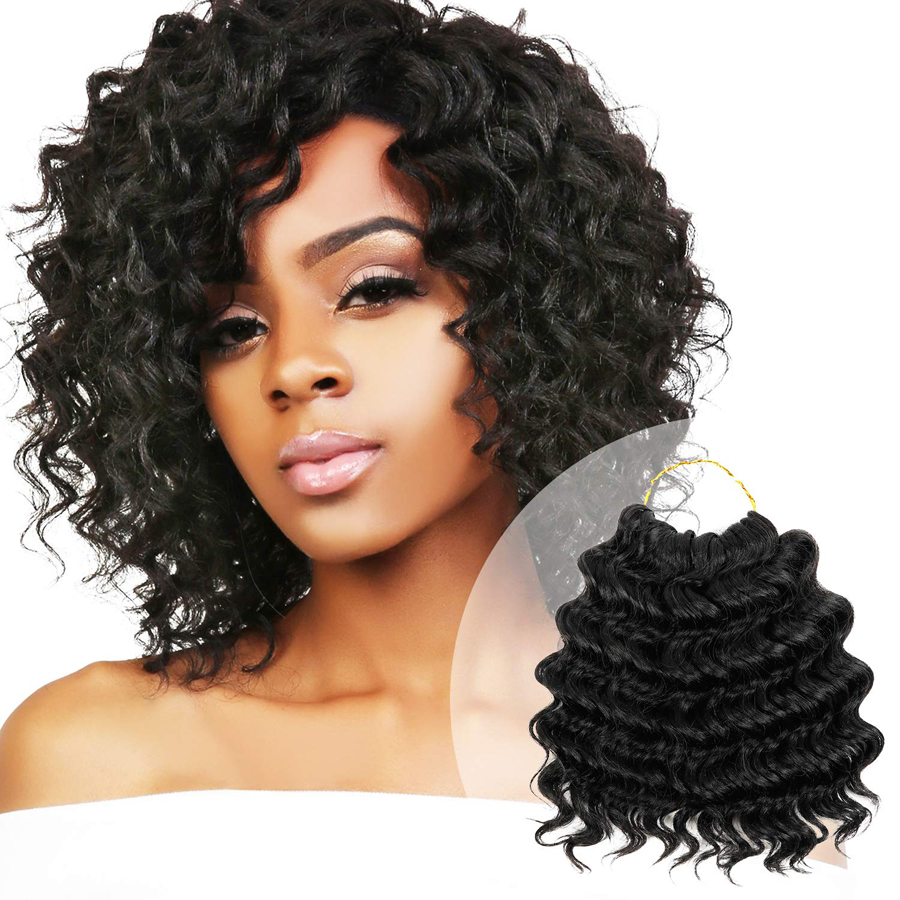 Extensiones de cabello rizado estilo africano, cabello sintético Afro rizado de ganchillo, rizos, trenzas, cabello trenzado
