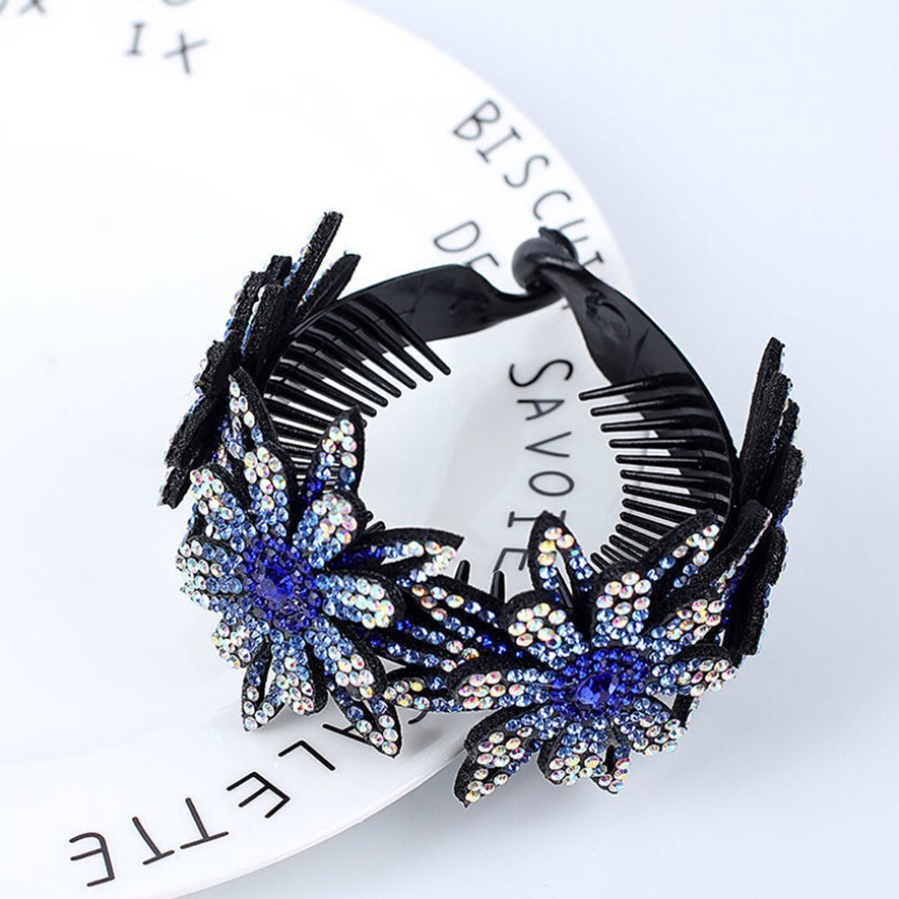 Koreaanse Rhinestone Haar Broodje Maker Klauwen Kooi Vrouwen Crystal Hair Clips Haarspelden Paardenstaart Houder Hoofddeksels Haar Accessoires