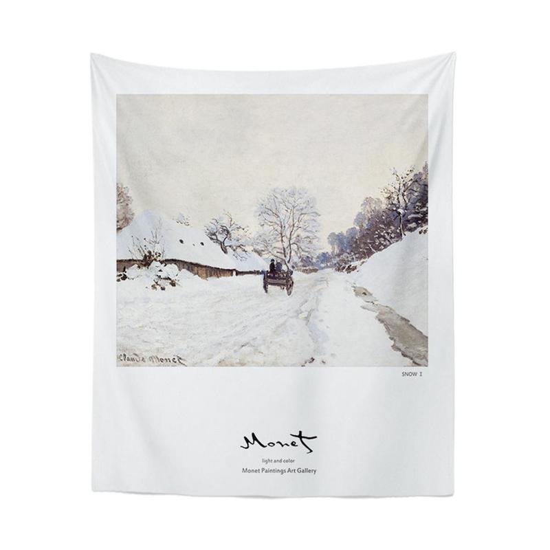 95 x 73cm wandkleed monet landschap schilderij achtergrondkleed noords eenvoudig decoratief wandtapijt: B