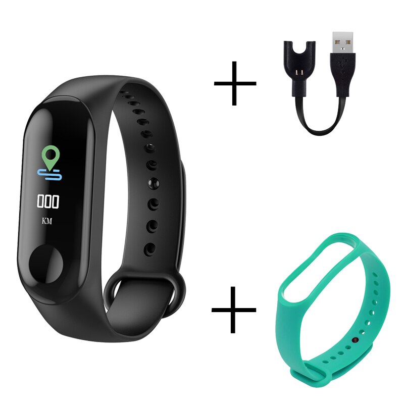 Smart Armband Kleurenscherm Hartslag Running Fitness Armband Bluetooth Horloge Activiteit Tracker Mannen Vrouwen Sport Smart Horloges: B green