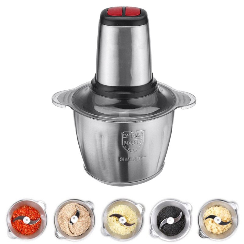 Household Stainless Steel Electric Chopper Meat Grinder 300W 2 Speeds Multifunction Food Processor Slicer Cooking Machine NS21