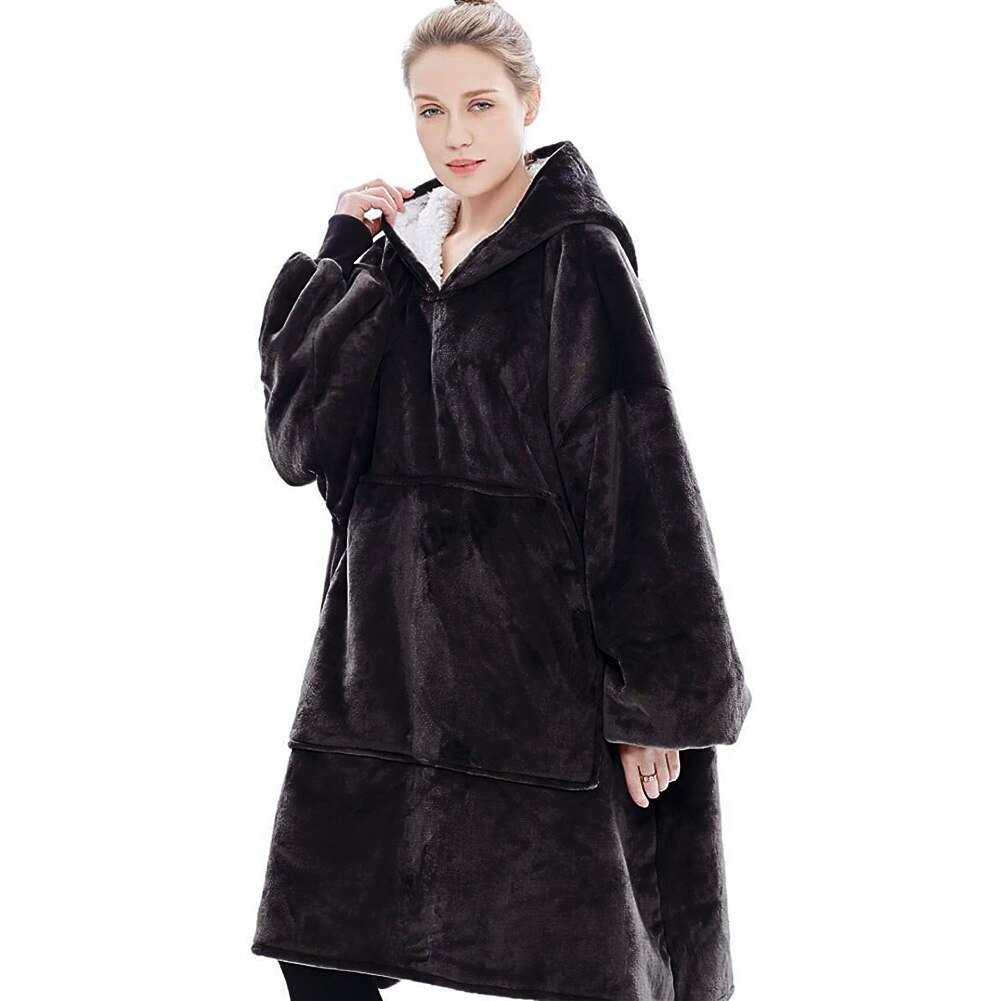 Sweter TV Homewear bluzy koc dla kobiet mężczyzn ciepła polarowa piżama miękka chusta koc dorosły zimowy polarowy koc pluszowy: A