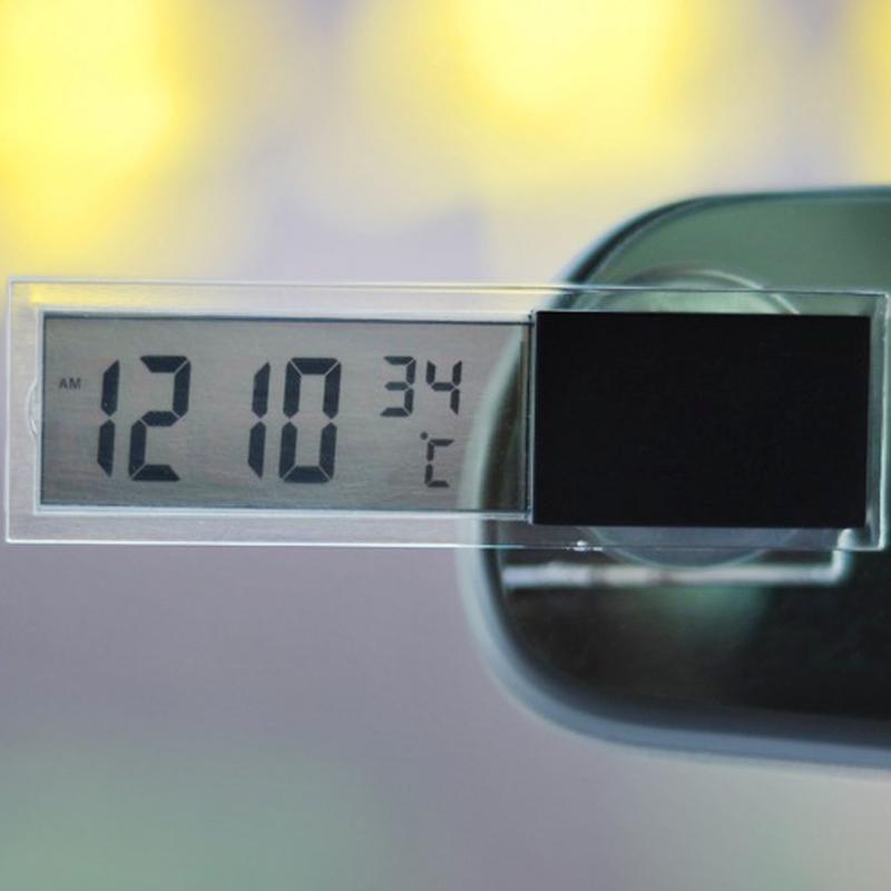 Mini 2 in 1 LCD Digital Auto Auto Lkw Uhr Thermometer mit Saugnapf AG10 Geschmack Zelle Batterie Betrieben 90x 27x15mm